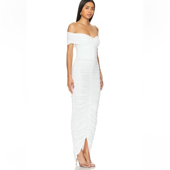 MAJORELLE Sigourney Gown White Strapless Dress ruched maxi Revolve NWT L - Picture 2 of 8